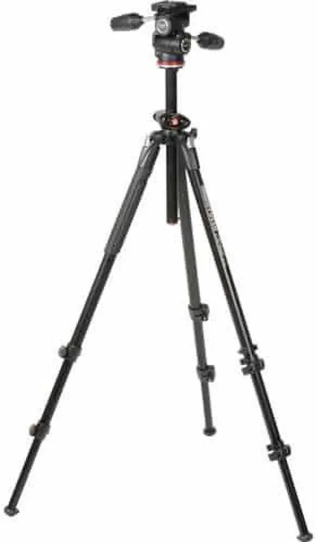 Alt view image 13 of 20 - Manfrotto MK290DUA3-3WUS 290 Dual Aluminum Tripod Kit w/3 Way Pan & Tilt Head