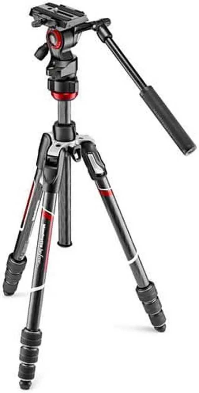 Alt view image 8 of 20 - Manfrotto Befree Live Carbon Fiber Video Tripod Kit with Video Head & Case