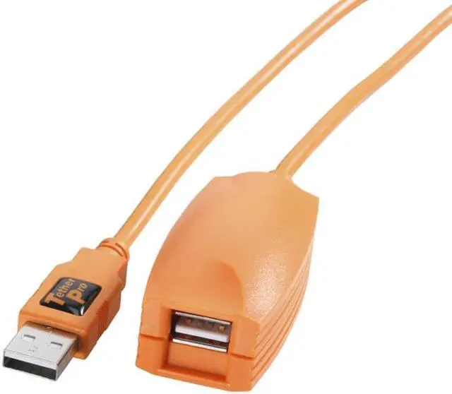 Alt view image 4 of 13 - Tether Tools TetherPro 16' USB 2.0 Active Extension Cable, Orange #CU1917