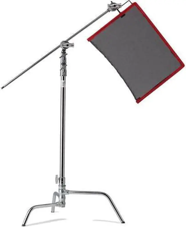 Alt view image 5 of 9 - Kupo 40" Master C-Stand with Turtle Base Kit, Includes 2.5" Grip Head and 40" Grip Arm with Hex Stud, 22lbs Capacity, Silver