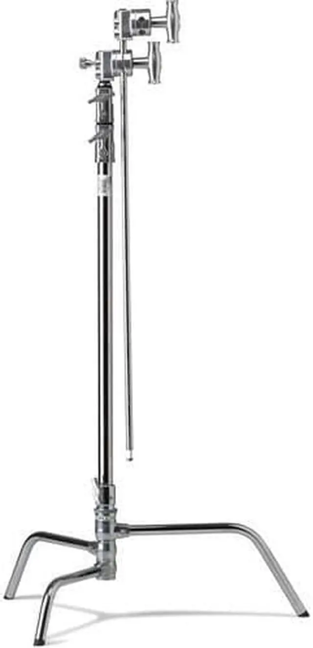 Alt view image 4 of 9 - Kupo 40" Master C-Stand with Turtle Base Kit, Includes 2.5" Grip Head and 40" Grip Arm with Hex Stud, 22lbs Capacity, Silver
