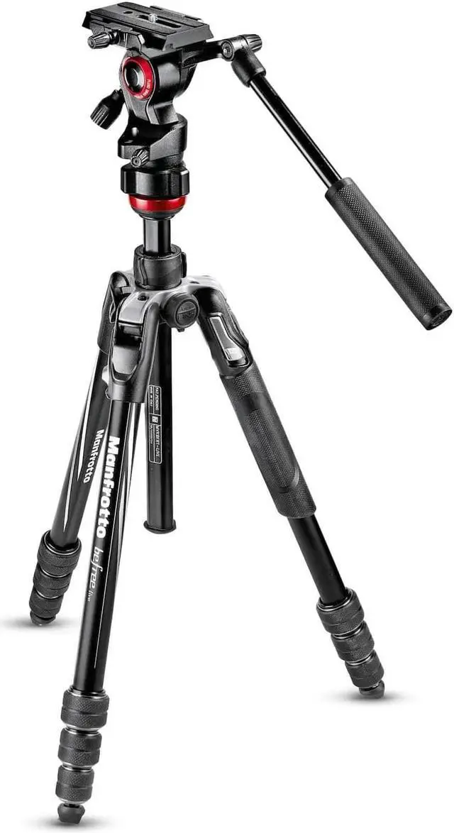 Alt view image 11 of 16 - Manfrotto Befree Live Video Tripod Kit with Twist Leg Locks