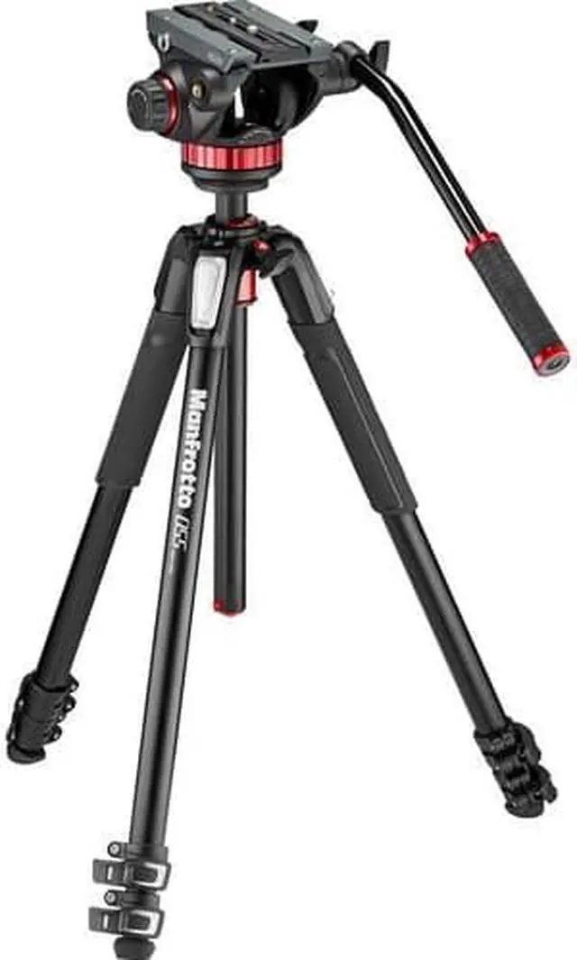 Alt view image 16 of 20 - Manfrotto MVH502AH Fluid Video Head with MT055XPRO3 Aluminum 3-Section Tripod