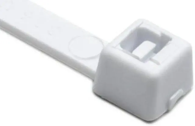 Main image of HellermannTyton T50R10C2 Standard Cable Tie, 8" Long, UL Rated, 50lb Tensile Strength, PA66, White, 100/pkg