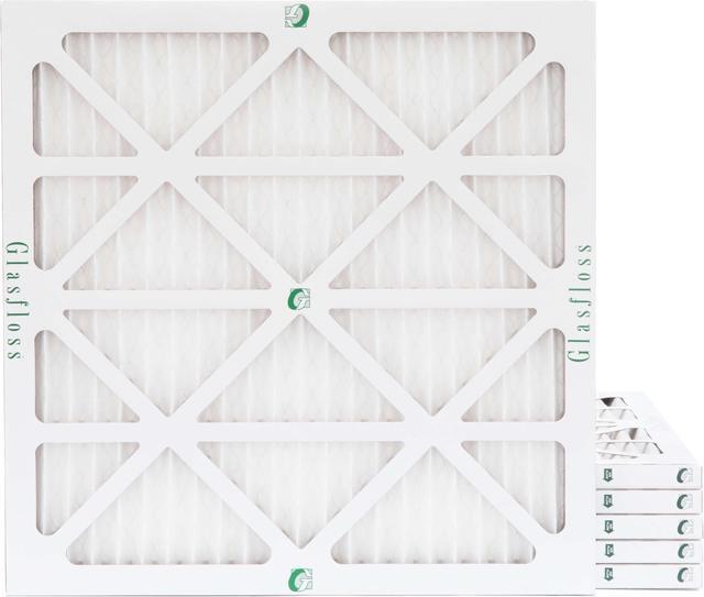 Main image of Glasfloss ZL 22x22x1 MERV 10 Pleated Air Filters. Box of 6. Actual Size: 21-1/2 x 21-1/2 x 7/8