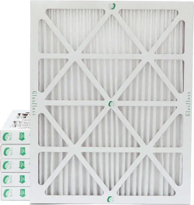 Main image of Glasfloss ZL 15x20x2 MERV 10 Pleated 2 Inch Air Filters. Box of 6. Actual Size: 14-1/2 x 19-1/2 x 1-3/4
