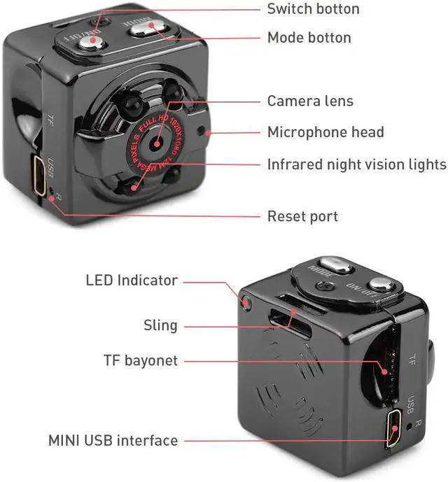 Alt view image 5 of 5 - Mini Camera SQ8 Micro DV Camcorder Action Night Vision Digital Sport DV Wireless Mini Voice Video TV Out Camera HD 1080P 720P