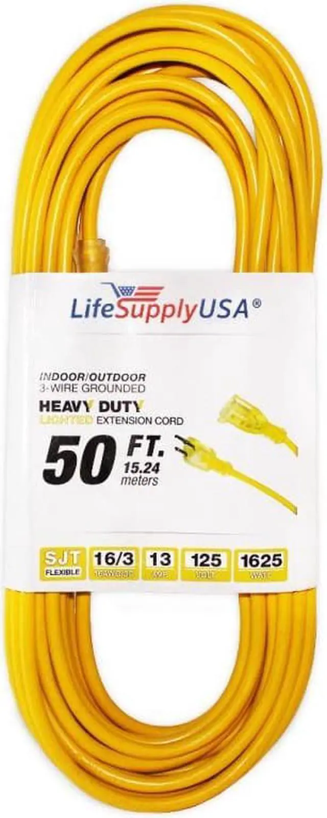 Main image of 16/3 50 ft. SJTW Lighted End Heavy Duty Extension Cord