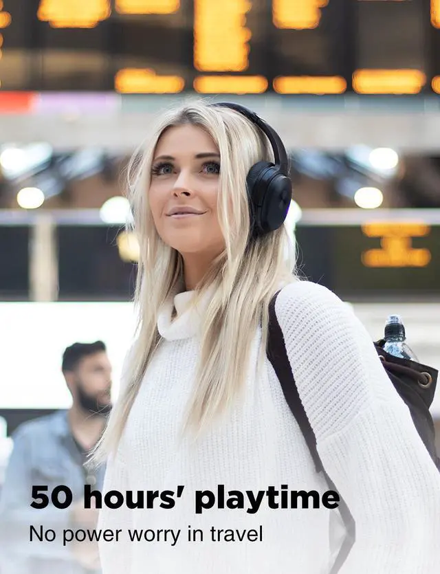 Alt view image 5 of 7 - COWIN SE7 Active Noise Cancelling Headphones Bluetooth Headphones Wireless Headphones Over Ear with Mic/Aptx, Comfortable Protein Earpads 50H Playtime, Foldable Headphones for Travel/Work