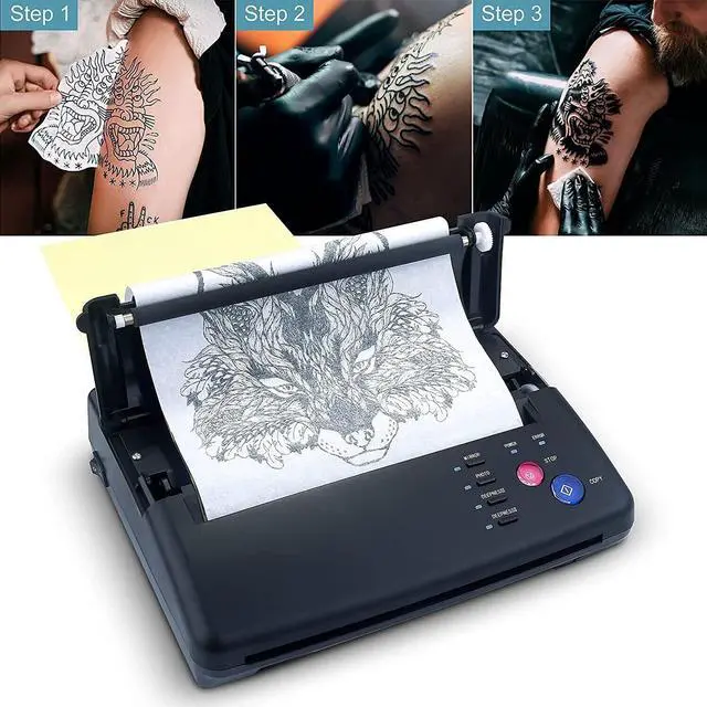 Alt view image 2 of 6 - A4 A5 Tattoo Transfer Stencil Machine Copier Printer Line Drawing Thermal Maker