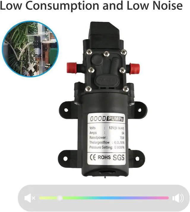 Alt view image 2 of 6 - 12V Water Pump 130PSI Self Priming Pump Diaphragm High Pressure Automc Switch