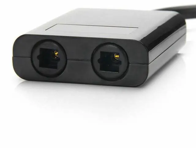 Alt view image 3 of 7 - Dual Port Toslink Digital Optical Adapter Splitter Fiber Audio Cable 1 In 2 Out