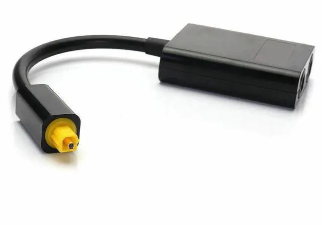 Alt view image 6 of 7 - Dual Port Toslink Digital Optical Adapter Splitter Fiber Audio Cable 1 In 2 Out