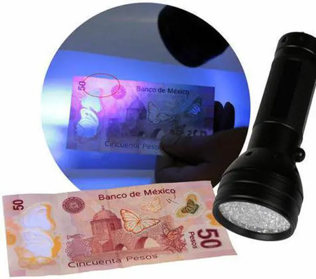 Alt view image 4 of 6 - Blacklight Detection 51 LED UV Ultra Violet Mini Flashlight AA Torch Light Lamp