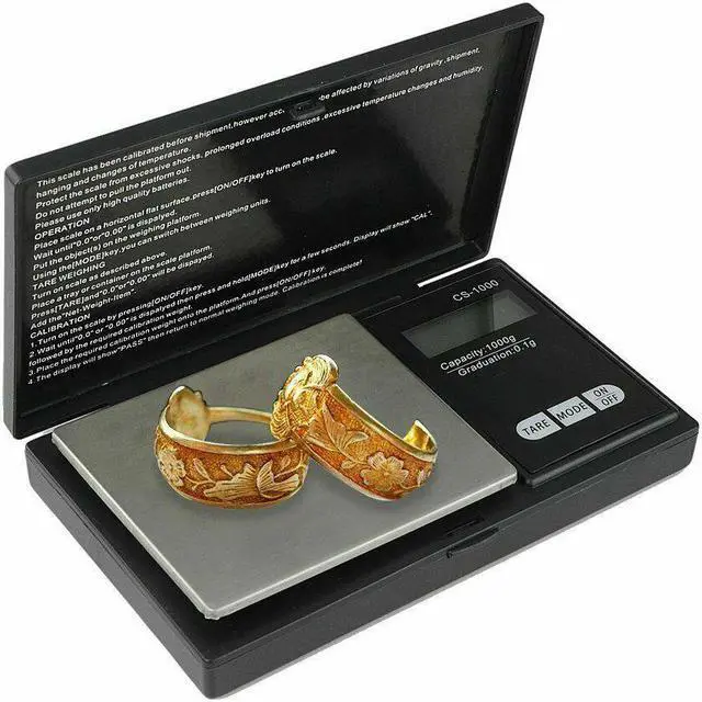 Alt view image 4 of 4 - Scales SWS-1000 Digital Pocket Scale 1000g Capacity- Black