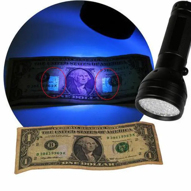 Alt view image 2 of 6 - Blacklight Detection 51 LED UV Ultra Violet Mini Flashlight AA Torch Light Lamp