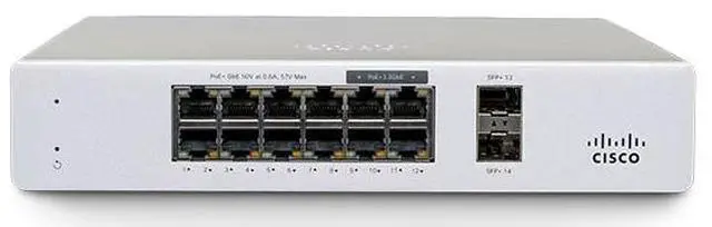 Main image of Cisco Meraki MS13012X CloudManaged PoE Switch, 8× Gigabit + 4× 2.5GbE, 240W