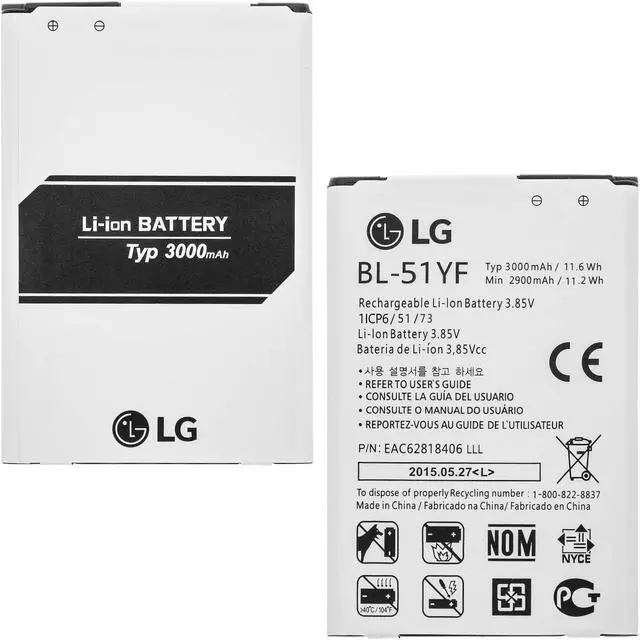 Alt view image 5 of 7 - LG Optimus G4 Internal Replacement Battery, H810 H811 H815 LS991 US991 VS986, BL-51YF,  3000mAh, Sliver