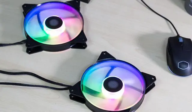 Alt view image 9 of 13 - MasterFan MF140R ARGB (PWM) Addressable RGB with Hybrid-Design Fan Blade, Speed Profiles, Jam Protection, and Customizable Color Options by Cooler Master