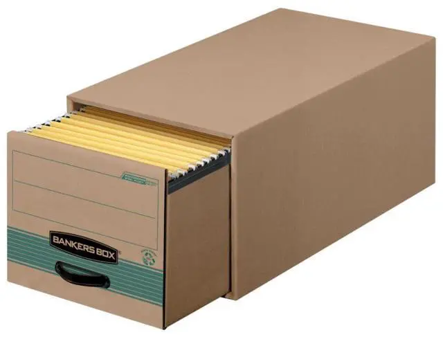 Alt view image 5 of 8 - Fellowes 1231201 Super Stor/Drawer Steel Plus Storage Box, Legal, Kraft/Green, 6/Carton