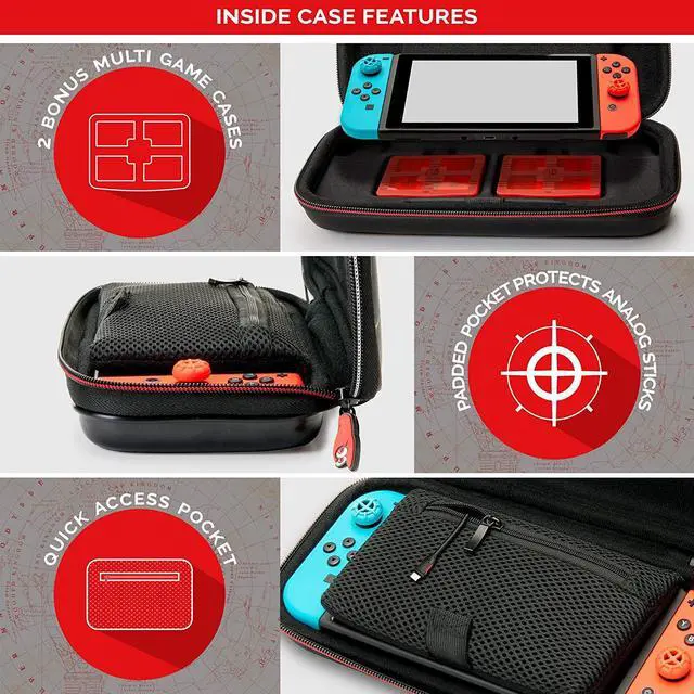 Alt view image 5 of 11 - Nintendo Switch Super Mario Odyssey Carrying Case ??? Protective Deluxe Travel Case ??? PU Leather Exterior ??? Official Nintendo Licensed Product