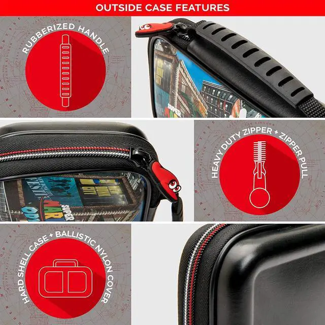 Alt view image 4 of 11 - Nintendo Switch Super Mario Odyssey Carrying Case ??? Protective Deluxe Travel Case ??? PU Leather Exterior ??? Official Nintendo Licensed Product