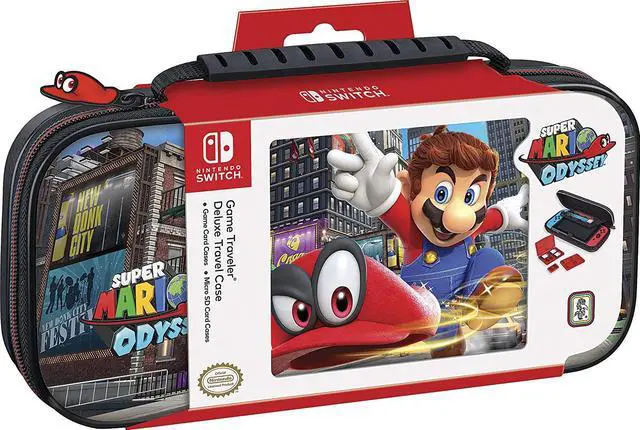 Alt view image 2 of 11 - Nintendo Switch Super Mario Odyssey Carrying Case ??? Protective Deluxe Travel Case ??? PU Leather Exterior ??? Official Nintendo Licensed Product
