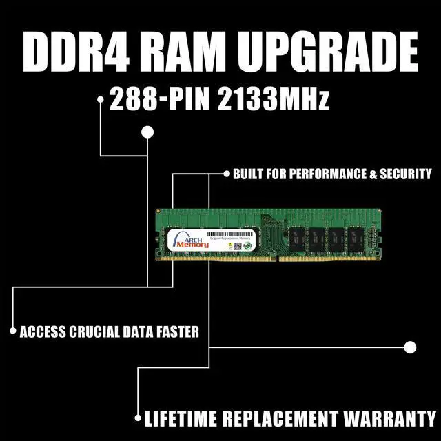 Alt view image 2 of 4 - 8GB T0E51AA 288-Pin DDR4 UDIMM RAM Replacement Memory for HP