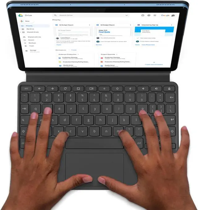 Alt view image 6 of 20 - Lenovo Chromebook Duet Laptop, 10.1" FHD IPS Touch 400 nits, MediaTek Helio P60T, ARM Mali-G72 MP3 Graphics, 4GB, 64GB eMMC, Chrome Os
