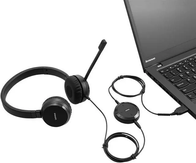 Alt view image 6 of 14 - Lenovo Pro Wired Stereo VOIP Headset