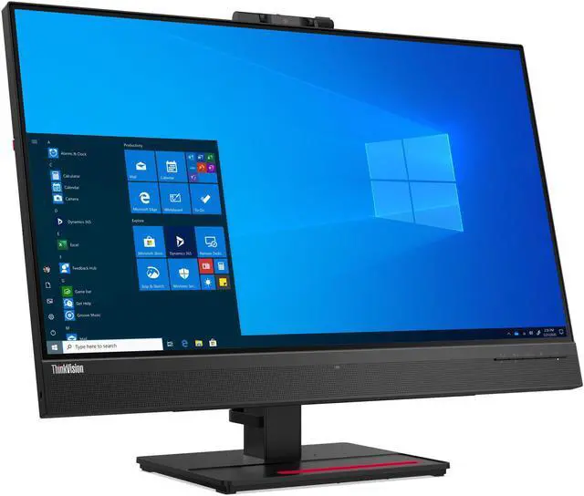 Alt view image 3 of 11 - Lenovo ThinkVision T27hv-20 27" 2560 x 1440 2K IPS HDMI DisplayPort USB-C Built-In Speakers/Mic Webcam Tilt Swivel Pivot Height Adjust VESA VoIP Monitor