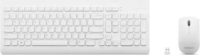 Alt view image 4 of 12 - Lenovo 510 Wireless Combo Keyboard & Mouse (White) - US English