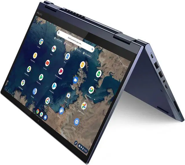 Alt view image 7 of 18 - Lenovo ThinkPad C13 Yoga Gen 1 20UX001PUS 13.3" Touchscreen 2 in 1 Chromebook - Full HD - 1920 x 1080 - AMD 3150C Dual-core (2 Core) 2.40 GHz - 4 GB RAM - 32 GB Flash Memory - Abyss Blue - Chrome