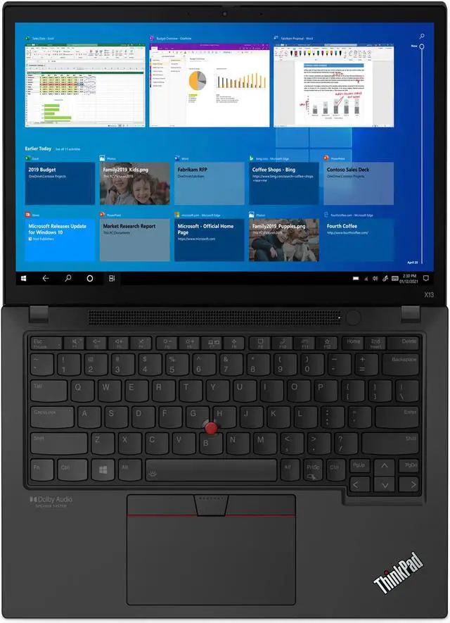 Alt view image 11 of 12 - Lenovo ThinkPad X13 Gen 2 AMD Laptop, 13.3" IPS 300 nits, Ryzen 7 Pro 5850U, AMD Radeon Graphics, 16GB, 512GB SSD, Win 10 Pro