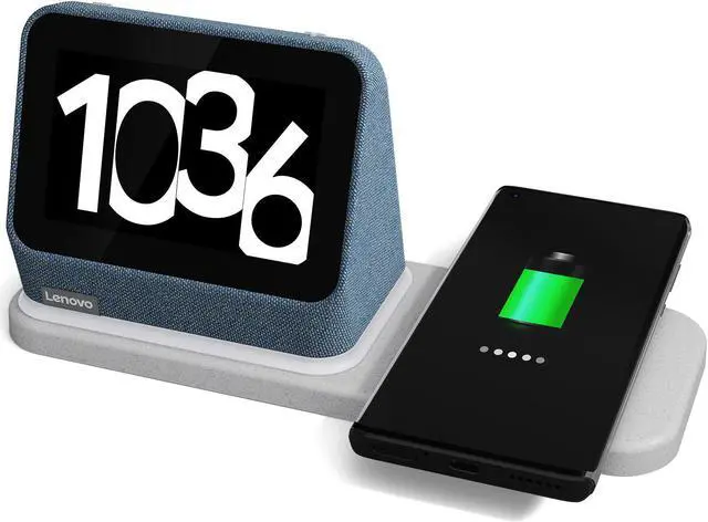 Alt view image 2 of 7 - Lenovo Smart Clock Gen 2, Blue, with Charging Station, 3.97" IPS Touch, 1GB, 8GB