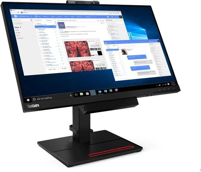 Alt view image 2 of 18 - Lenovo ThinkCentre TIO24Gen 4 23.8-inch WLED FHD- Monitor with IR Webcam and Speaker