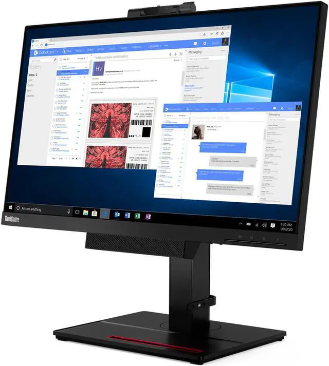 Alt view image 3 of 18 - Lenovo ThinkCentre TIO24Gen 4 23.8-inch WLED FHD- Monitor with IR Webcam and Speaker