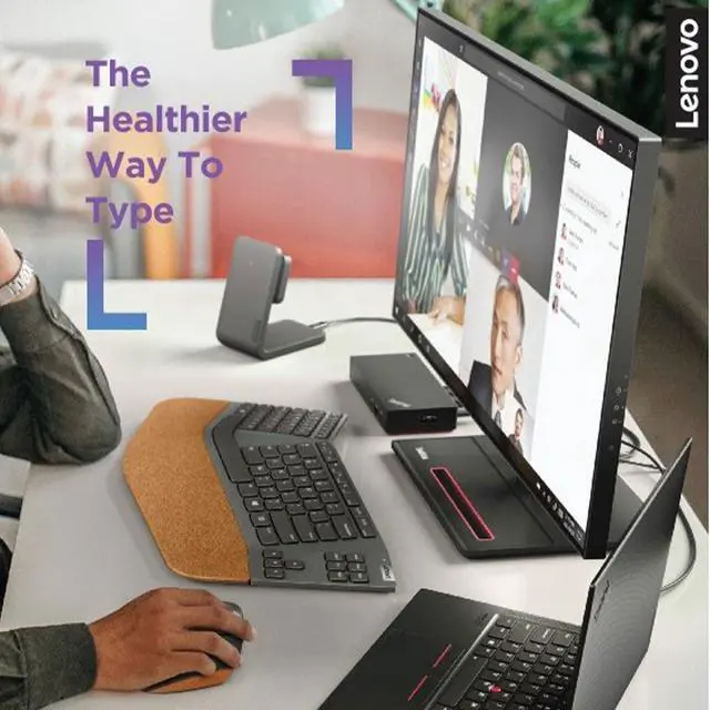 Alt view image 10 of 20 - Lenovo 4Y41C33748 Storm Gray RF Wireless Wireless Split Keyboard - US English - Wireless Connectivity - 2.40 GHz - English (US) - PC