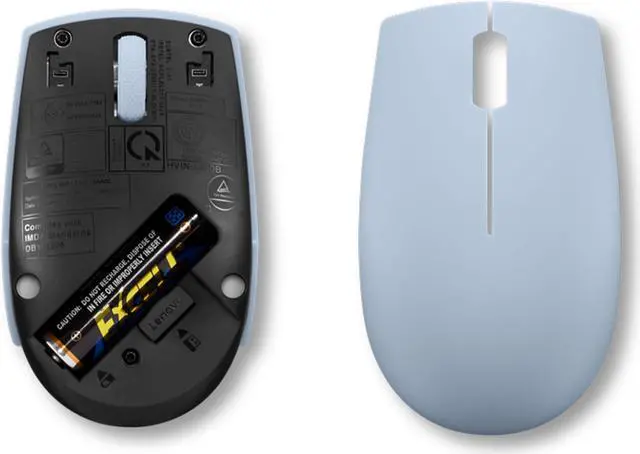 Alt view image 6 of 6 - Lenovo 300 Wireless Compact Mouse (Frost Blue) with battery
