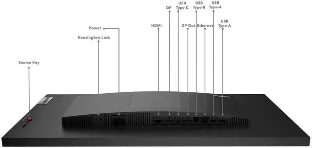 Alt view image 7 of 20 - Lenovo ThinkVision P27h-30 27" WQHD WLED LCD Monitor - 16:9 - Raven Black
