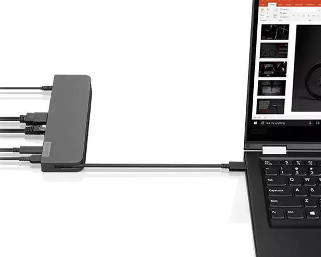 Alt view image 11 of 11 - Lenovo USB-C Mini Dock, 7-in-1 Portable Dock with HDMI, VGA, USB-C, USB 3.1, USB 2, 3.5mm Audio, Ethernet, 45W Charging, Compatible with Lenovo, Apple & USB-C Laptops, G0A70065US