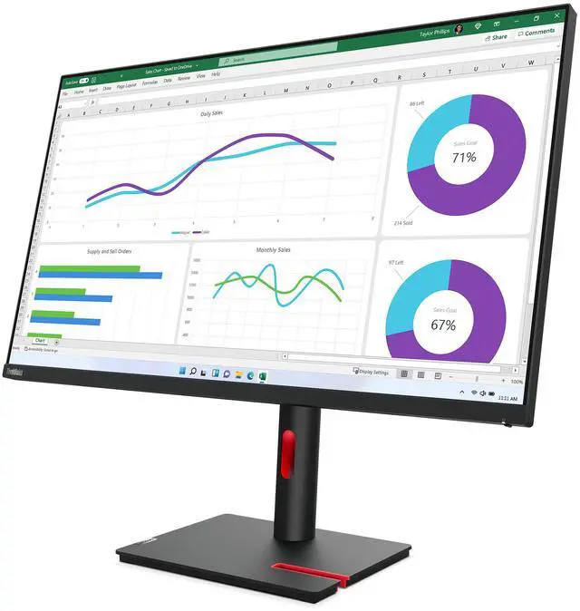 Alt view image 3 of 7 - Lenovo ThinkVision 31.5 inch Monitor - T32h-30
