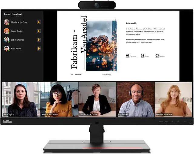 Alt view image 12 of 19 - Lenovo ThinkVision P27u-20 27 UHD Monitor with MC50 WebCam
