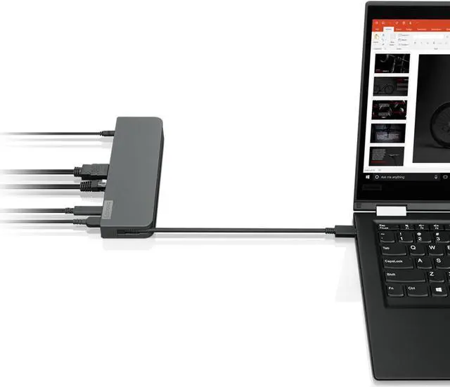Alt view image 8 of 11 - Lenovo USB-C Mini Dock, 7-in-1 Portable Dock with HDMI, VGA, USB-C, USB 3.1, USB 2, 3.5mm Audio, Ethernet, 45W Charging, Compatible with Lenovo, Apple & USB-C Laptops, G0A70065US