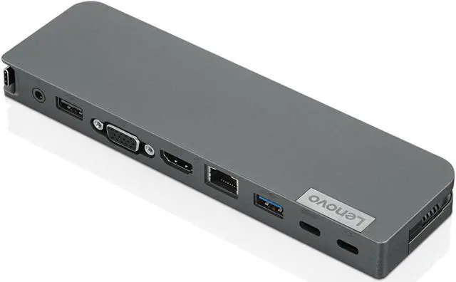 Alt view image 6 of 11 - Lenovo USB-C Mini Dock, 7-in-1 Portable Dock with HDMI, VGA, USB-C, USB 3.1, USB 2, 3.5mm Audio, Ethernet, 45W Charging, Compatible with Lenovo, Apple & USB-C Laptops, G0A70065US