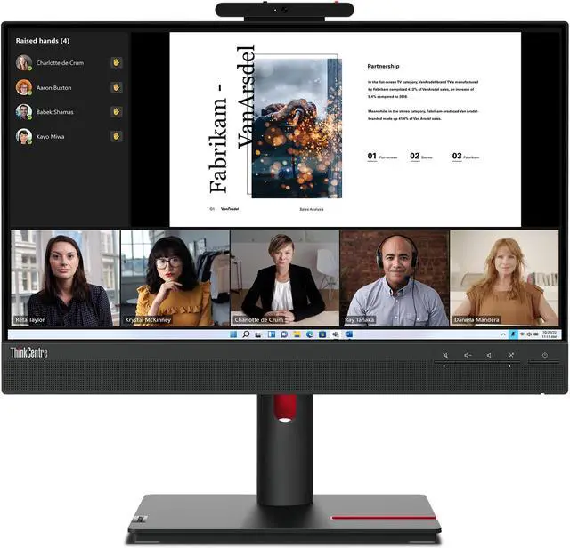 Alt view image 2 of 20 - Lenovo ThinkVision TIO 22 Gen 5 touch 21.5 inch Monitor