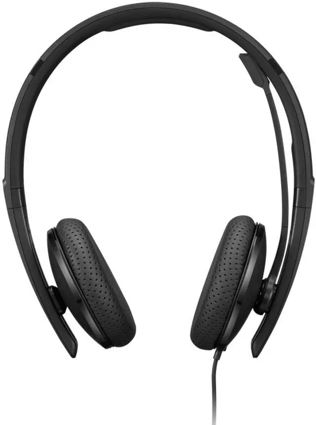Alt view image 11 of 16 - Lenovo Wired VoIP Headset (UC) - Stereo - USB Type C - Wired - 2.2 Kilo Ohm - 20 Hz - 20 kHz - On-ear, Over-the-head - Binaural - Supra-aural - 5.86 ft Cable - Noise Cancelling Microphone - Black