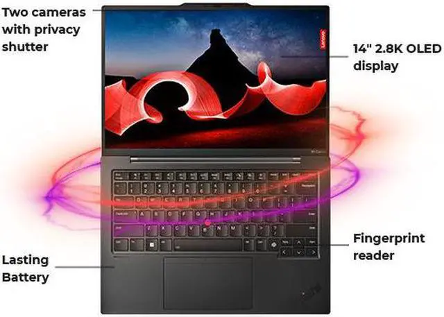 Alt view image 2 of 5 - Lenovo Laptop ThinkPad X1 Carbon Gen 12, 14" IPS Low Power,Intel Core Ultra 5 125U,16GB, Graphics, 256GB SSD,Win 11 Pro