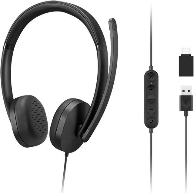 Main image of Lenovo 115 USB-A / USB-C Wired Stereo Headset