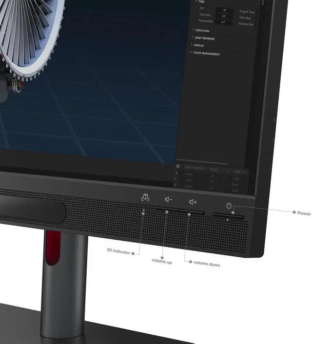 Alt view image 12 of 14 - Lenovo ThinkVision 27 3D - Glasses-free, 2D/3D Compatible Display